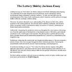 the lottery shirley jackson essay